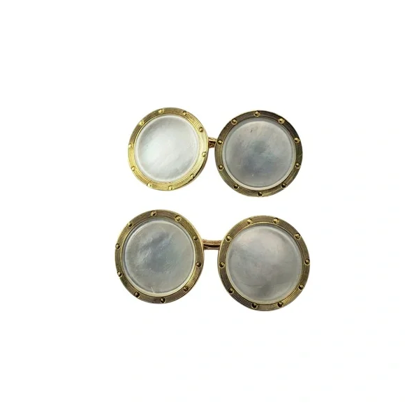 14 Karat Yellow Gold and Mother of Pearl Cufflinks #21957